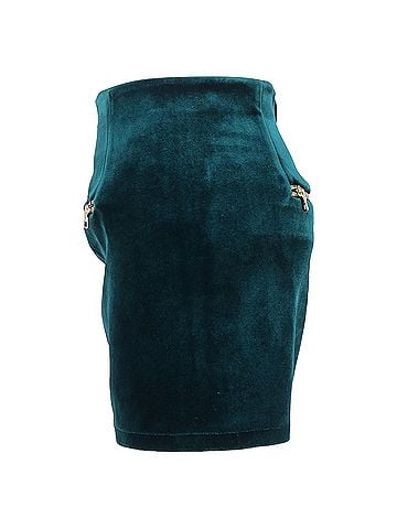 Sandro Sandro Mini Skirt in Green Velvet (view 2)
