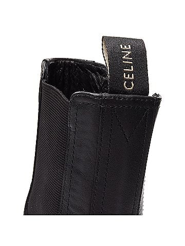 Céline Celine Bulky Chelsea calfskin leather buckles biker boots (view 2)