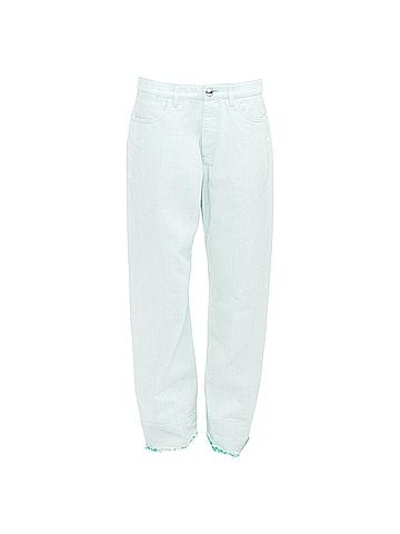 Jil Sander Jil Sander washed cotton frayed hem wide leg jeans (view 1)