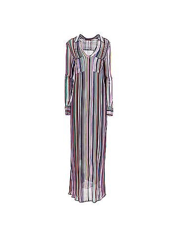 Missoni  Missoni Knitted Stripe Maxi Long Sleeve Dress in Multicolor Viscose (view 1)
