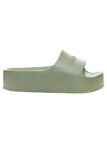 Balenciaga Balenciaga green rubber pool slides (view 1)