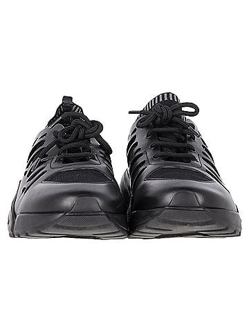 Salvatore Ferragamo Salvatore Ferragamo Raintop Low-Top Sneakers in Black Mixed-Media  (view 2)