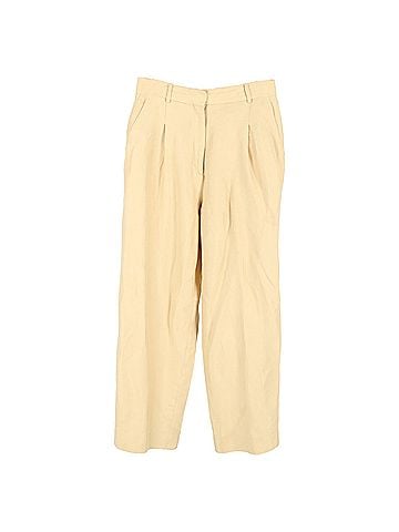 Sandro  Sandro Paris Wide-Leg Trousers in Yellow Cotton (view 1)