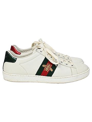 Gucci Gucci Ace Sneakers with Bee in White Leather (view 1)