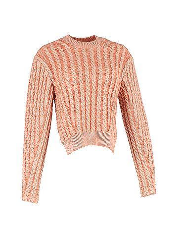 Chloé Chloe Chunky Knit Sweater in Coral Virgin Wool (view 1)