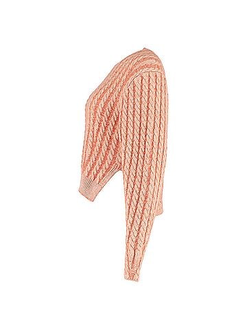 Chloé Chloe Chunky Knit Sweater in Coral Virgin Wool (view 2)