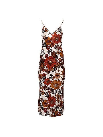 Dodo Bar Or Dodo Bar Or Corinna Floral-print Midi Dress In Brown Silk (view 1)