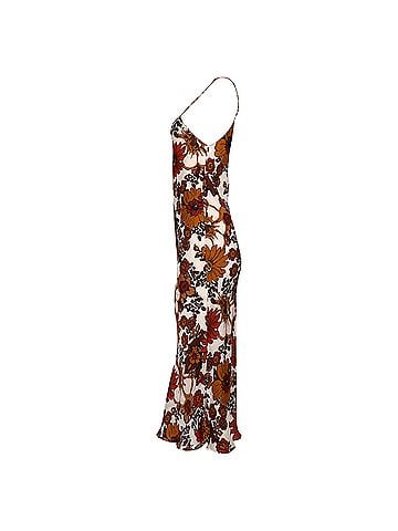 Dodo Bar Or Dodo Bar Or Corinna Floral-print Midi Dress In Brown Silk (view 2)