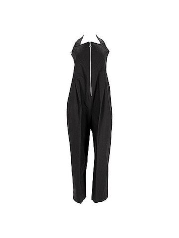 Bottega Veneta  Bottega Veneta Corset Top Zipped Jumpsuit in Black Linen (view 1)