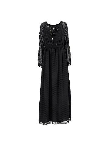 Altuzarra  Altuzarra x Target Swiss Dot Maxi Long Sleeve Dress in Black Polyester (view 1)