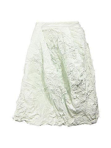 Michael Kors Michael Kors Crinkled Knee-Length Skirt in Mint Polyester (view 1)