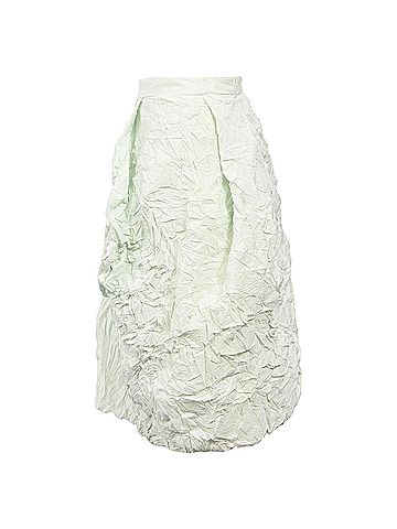 Michael Kors Michael Kors Crinkled Knee-Length Skirt in Mint Polyester (view 2)