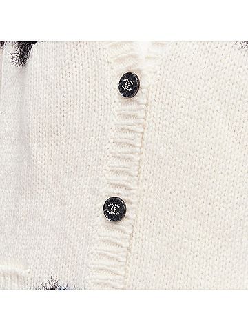Chanel Chanel fluffy lurex intarsia crystal cc button cardigan (view 2)