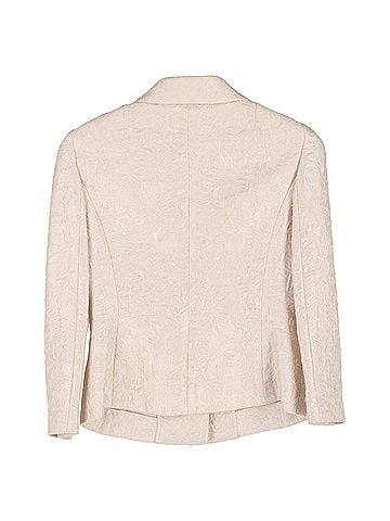 Dolce & Gabbana Dolce & Gabbana Floral Print Crystal Embellishmed Suit Jacket in Cream Cotton (view 2)