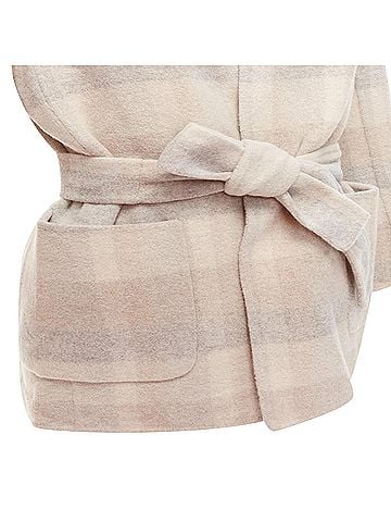Max Mara Max Mara Cucito Amano Double Face Angora Wool Checked Belt Jacket (view 2)