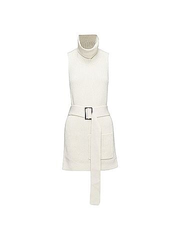 Tibi Tibi Merino Wool Ribbed Belted Side Cut Out Funnel Collar Vest (view 1)