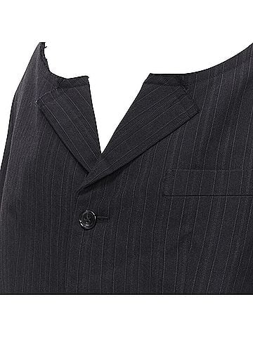 Comme des Garçons Comme Des Garcons Pinstripe Frayed Cut Collar Boxy Coat (view 2)