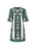 Dolce & Gabbana 100% Linen Green Dolce Gabbana Roman Coin Column Bejeweled Dress Size 2 - photo 1