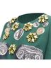 Dolce & Gabbana 100% Linen Green Dolce Gabbana Roman Coin Column Bejeweled Dress Size 2 - photo 2