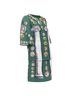 Dolce & Gabbana 100% Linen Green Dolce Gabbana Roman Coin Column Bejeweled Dress Size 2 - photo 3