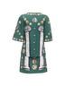 Dolce & Gabbana 100% Linen Green Dolce Gabbana Roman Coin Column Bejeweled Dress Size 2 - photo 5