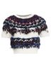 Chanel 100% Nylon Ivory Chanel fluffy lurex intarsia crystal cc cropped sweater Size 4 - photo 1