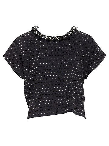 Balmain Balmain crystal rhinestone chain embellished crop tshirt (view 1)