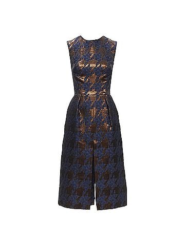 Martin Grant Martin Grant metallic copper houndstooth jacquard midi dress (view 1)