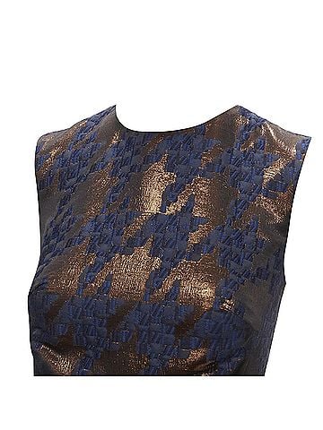 Martin Grant Martin Grant metallic copper houndstooth jacquard midi dress (view 2)