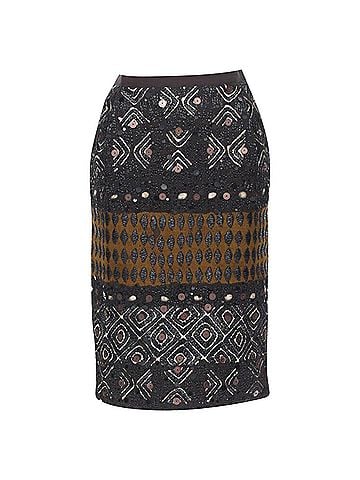 Oscar De La Renta Oscar De La Renta raffia sequins jacquard skirt (view 1)