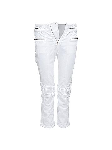 Isabel Marant Isabel Marant Loma denim silver zip panelled biker Jeans (view 1)