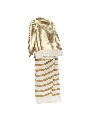 Issey Miyake Issey Miyake tribal stripe boxy top skirt set (view 2)