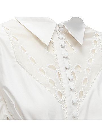 Acler Acler cotton eyelet cutout big bow puff sleeve blouse (view 2)