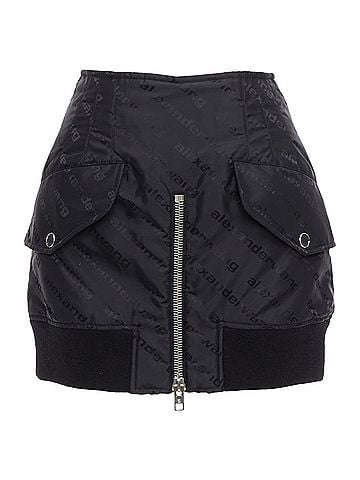 Alexander Wang Alexander Wang Logo Print Deconstructed Bomber Nylon Mini Skirt (view 1)
