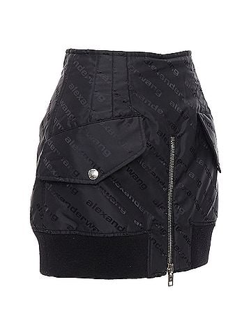 Alexander Wang Alexander Wang Logo Print Deconstructed Bomber Nylon Mini Skirt (view 2)