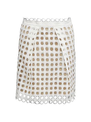 Chloé Chloe embroidery anglais eyelet laye silk lined skirt (view 1)