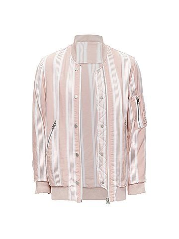Acne Acne Studios Varden striped padded bomber jacket (view 1)