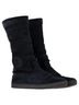 Chanel 100% Fur Fiber Black Chanel CC Logo Shearling Boots in Navy Blue Suede Size EU 36 - photo 4