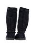 Chanel 100% Fur Fiber Black Chanel CC Logo Shearling Boots in Navy Blue Suede Size EU 36 - photo 5