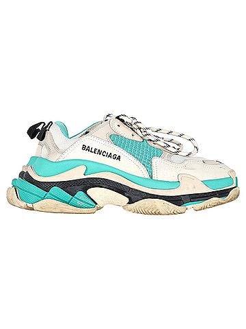 Balenciaga Balenciaga Triple S Sneakers in Turquoise Polyester (view 1)