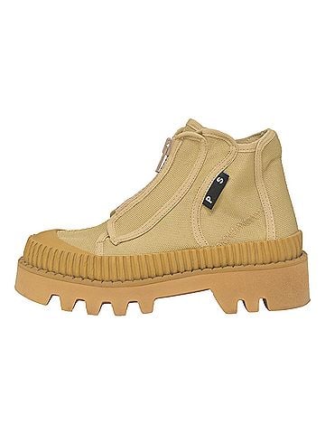 Proenza Schouler Proenza Schouler Lace-Up Ankle Boots in Beige Canvas (view 2)