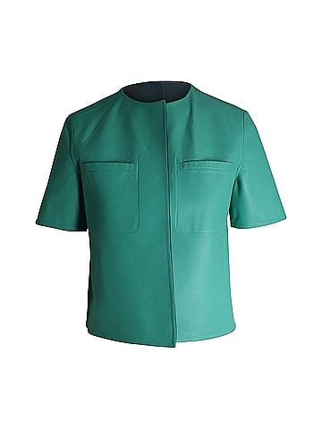 MARNI Marni Reversible Short Sleeve Jacket in Green Leather (view 1)