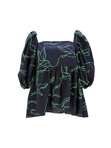 STINE GOYA Stine Goya Top in Navy Blue Cotton (view 1)