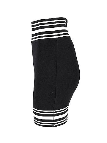 Balmain Balmain Striped Stretch Knit Mini Skirt in Black Viscose (view 2)