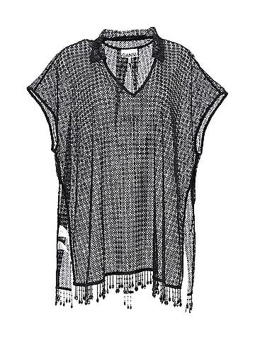Ganni Ganni Crochet Beaded Beach Dress in Black Polyester (view 1)