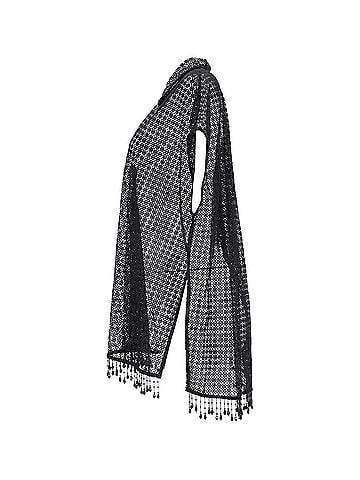 Ganni Ganni Crochet Beaded Beach Dress in Black Polyester (view 2)