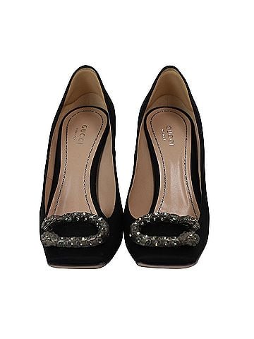 Gucci Gucci Dionysus Embellished Pumps in Black Satin (view 2)