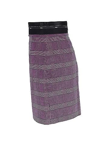 MSGM  MSGM Prince Of Wales Plaid Mini A-Line Skirt in Pink Wool (view 2)