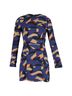 MSGM 100% Synthetic Blue MSGM Printed Mini Dress in Blue Polyester Size 10 - photo 1
