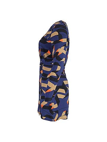 MSGM MSGM Printed Mini Dress in Blue Polyester (view 2)